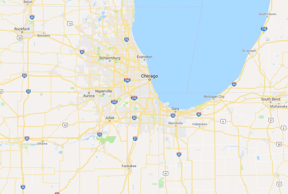 Chicago, IL Map Showing service areas